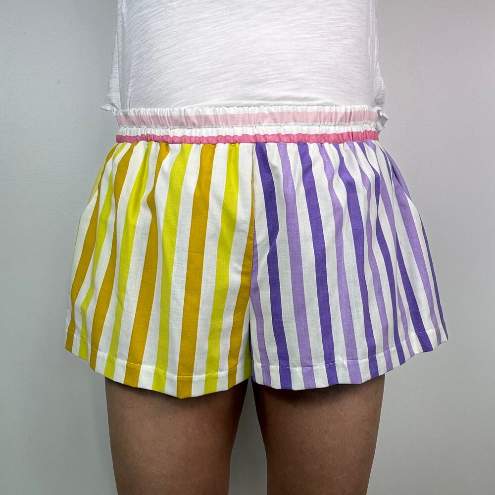 Custom handmade upcycled colorful shorts size L/XL